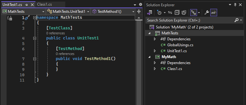 Nieuwe code en testprojecten