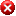 Rood cirkelpictogram met een witte X, die een defect aangeeft.