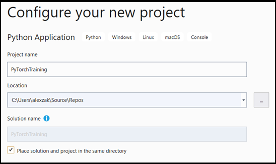 Uw nieuwe Python-app configureren