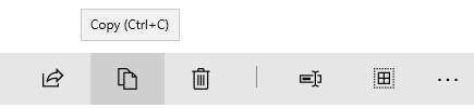 Een screenshot van een sneltoets in een tooltip.