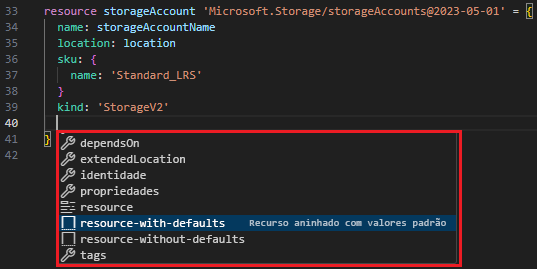 Captura de tela da adição de outras propriedades.