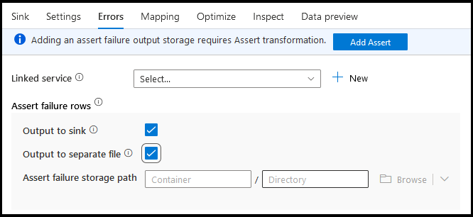 Linhas com falha de asserção