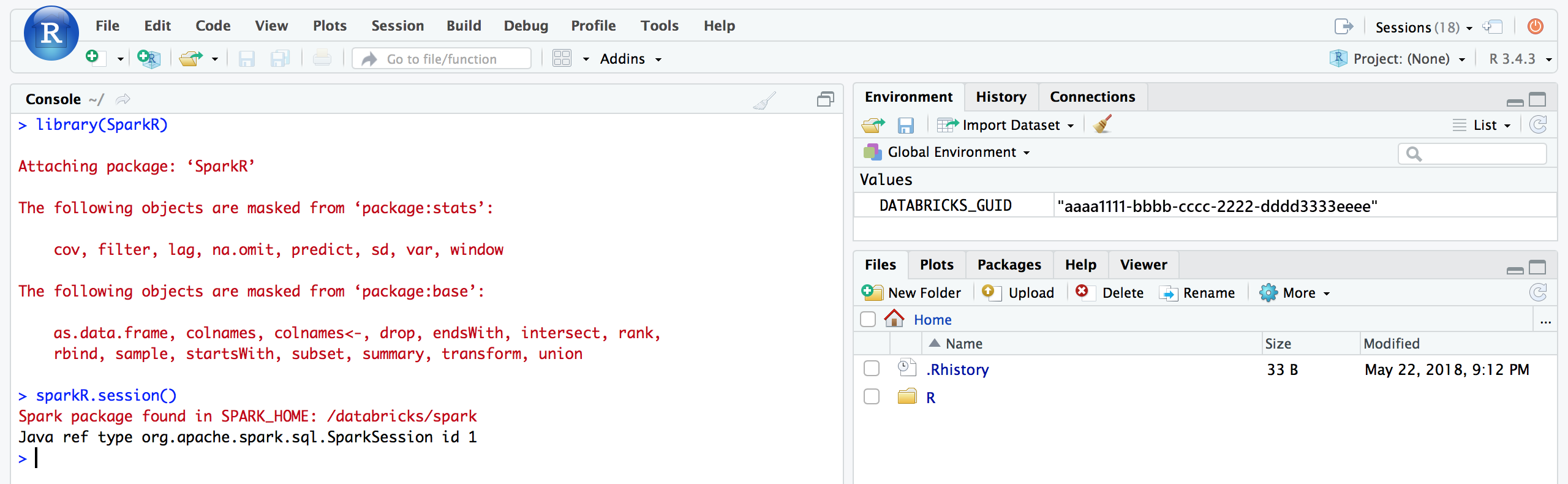 Sessão do RStudio Pro