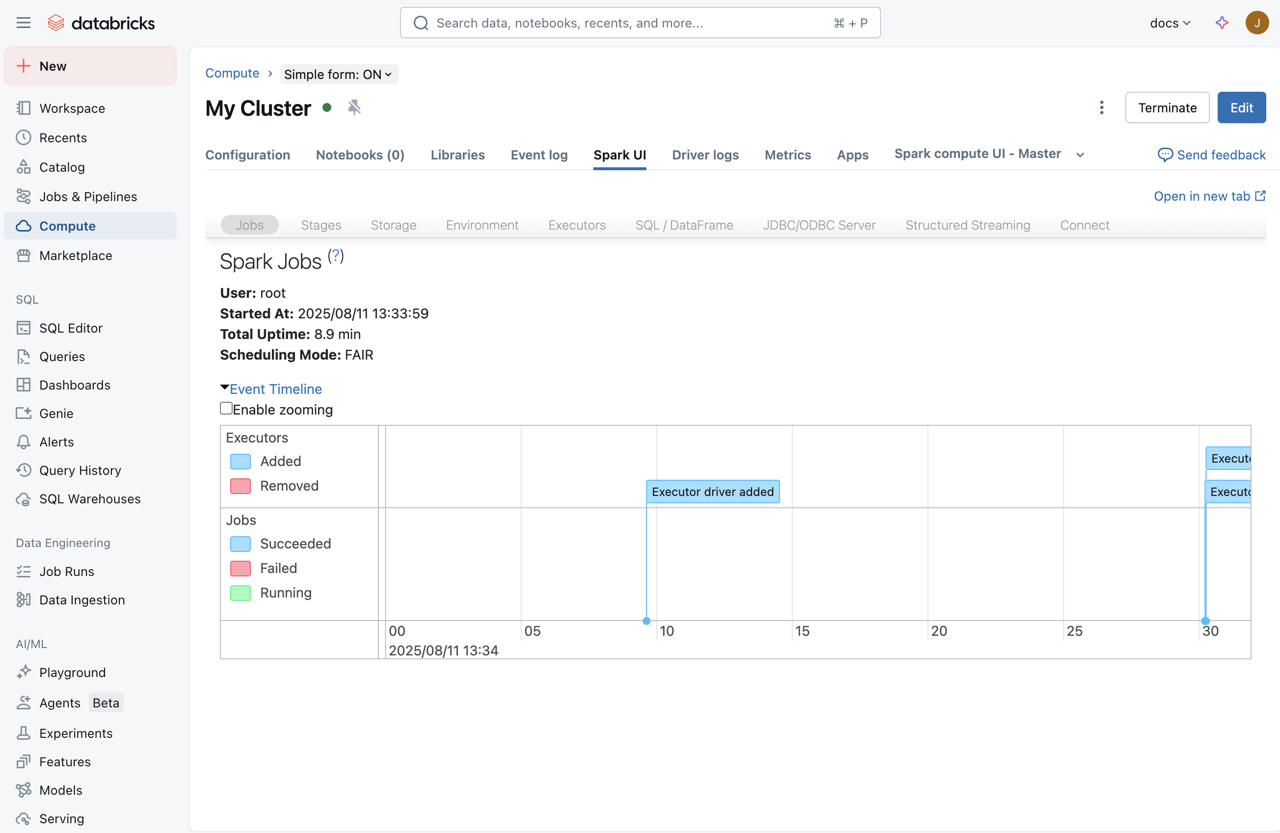 Interface do usuário do Spark