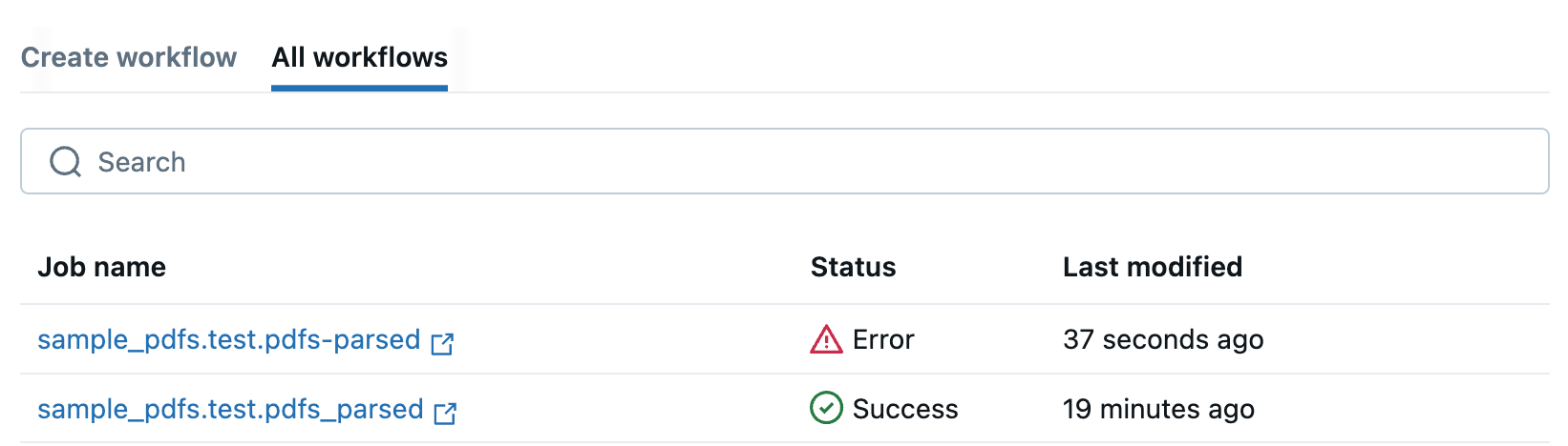 Examine o status do fluxo de trabalho para usar PDFs.