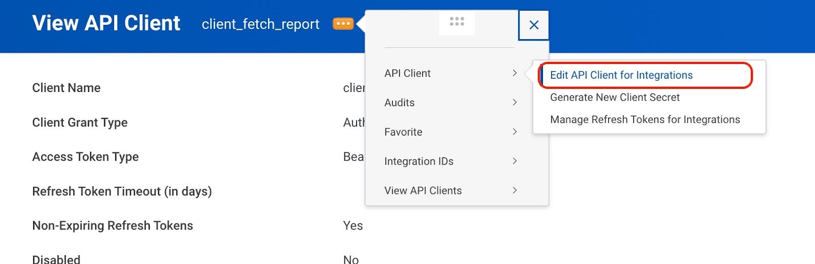 Editar cliente de API
