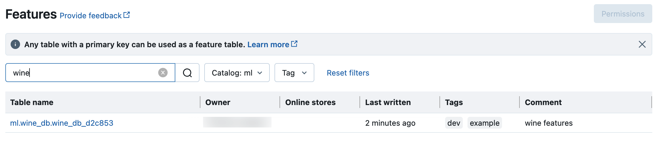 Exemplo de pesquisa de funcionalidade