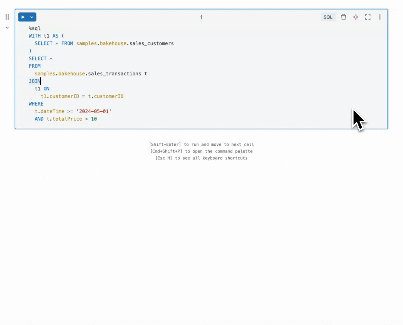 Use o prompt de otimização em um notebook.