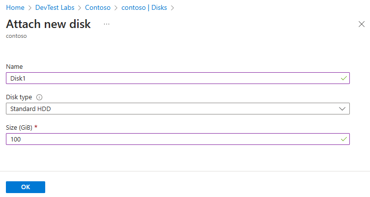 Captura de tela do formulário Anexar novo disco.