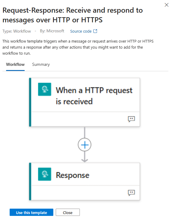 Captura de tela mostrando a seleção Usar este modelo.