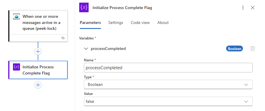 A captura de tela mostra as informações para Vitalize Process Complete Flag.