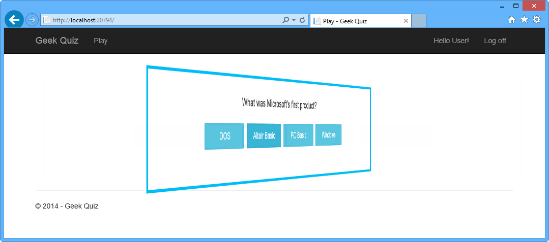 Respondendo a uma pergunta com o efeito flip