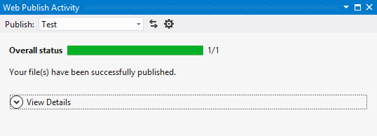Janela de Atividade de Publicação na Web