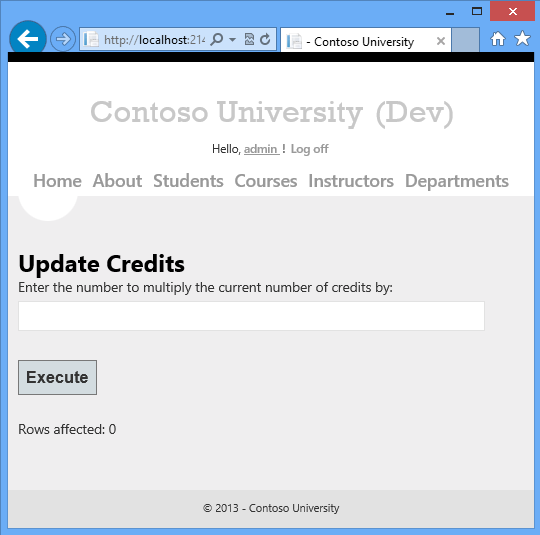 Atualizar página de créditos