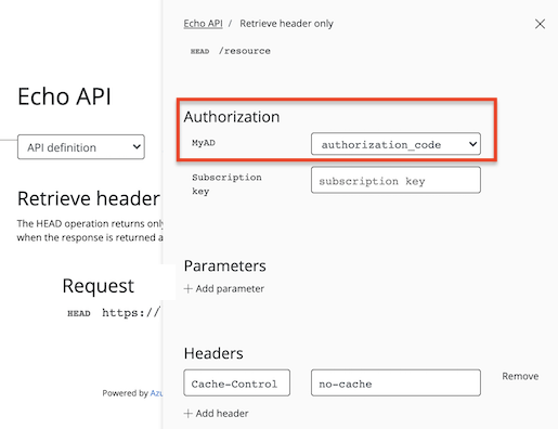 Selecionar código de autorização