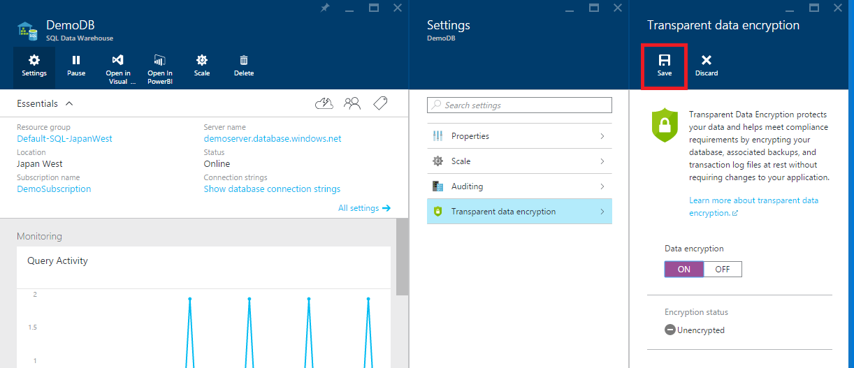 as configurações do portal salvas