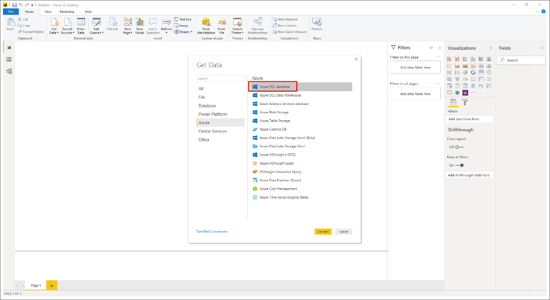 Selecione a fonte de dados.