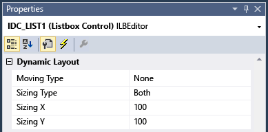 Configurações de layout dinâmico.