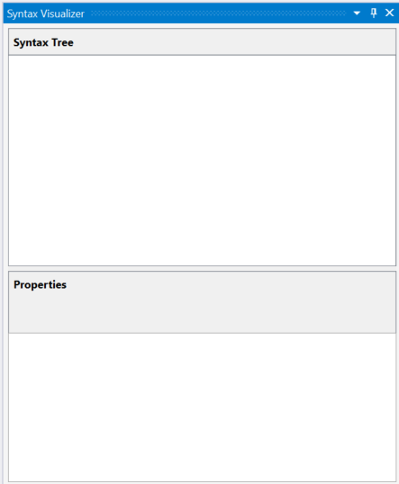 A janela da ferramenta Visualizador de Sintaxe