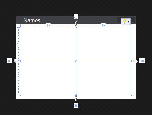 Um aplicativo WPF com a margem definida em um Grid