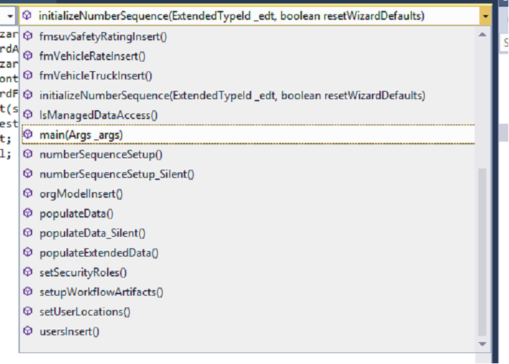 Screenshot of the Source menu in the code editor.