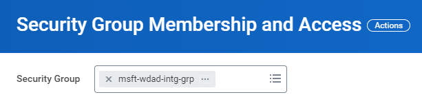 Captura de tela de Selecionar Grupo de Segurança.
