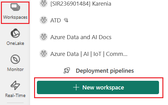 Captura de tela de Criar interface do usuário do workspace.
