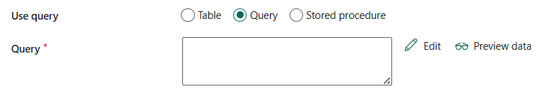 Captura de tela mostrando as configurações de consulta.