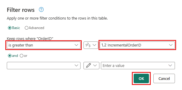 Captura de tela mostrando as configurações de filtro.