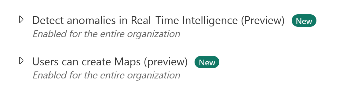 Captura de tela da habilitação dos itens de visualização no portal de administração.