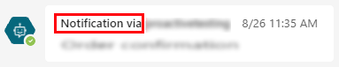 A configuração mostra Notificação via nome do agente.