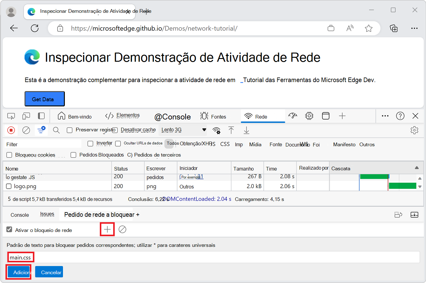A bloquear 'main.css'