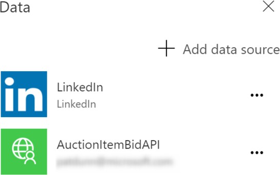 Captura de tela de um conector mostrando que o nome é AuctionItemBidAPI.
