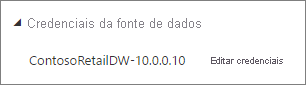 Captura de tela da caixa de diálogo de credenciais da fonte de dados para um modelo semântico usando um gateway pessoal.