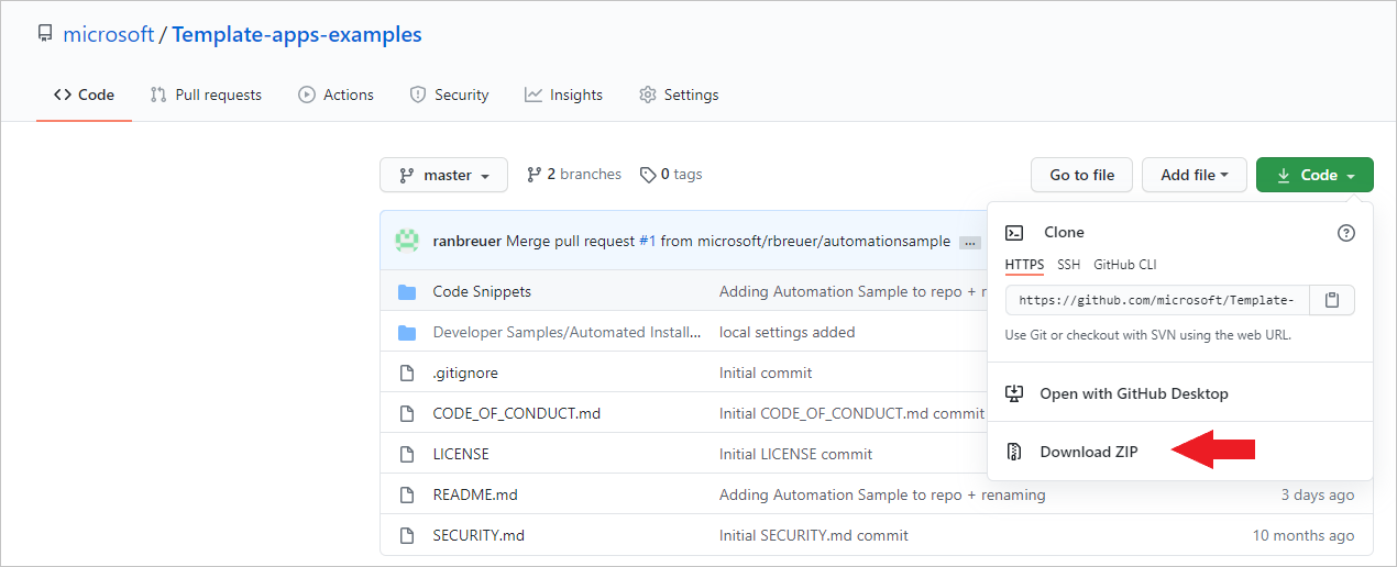 Captura de tela do exemplo de instalação automatizada do Azure Functions.