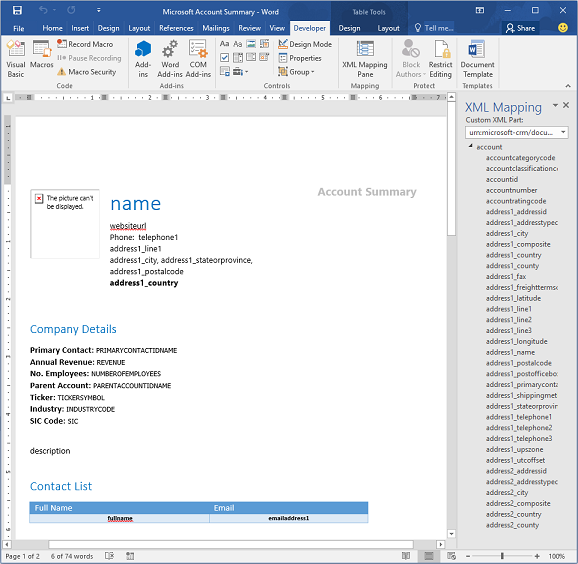 Modelo de Word de exemplo.