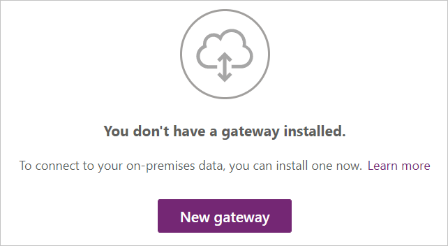 Imagem mostrando o novo botão de gateway no Power Apps.