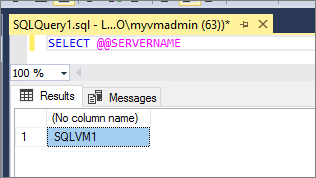 Captura de tela da verificação de conectividade da réplica.