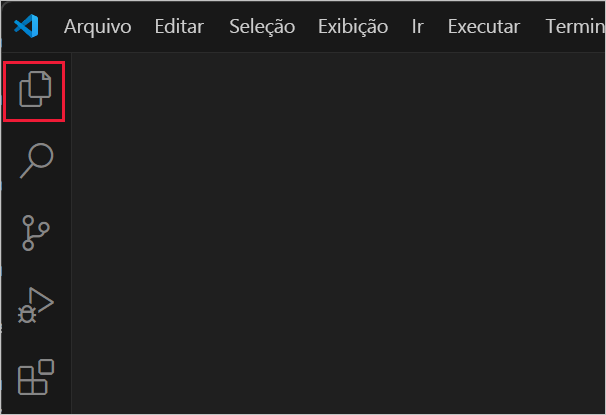 Captura de tela da seleção do modo de exibição do Explorer.