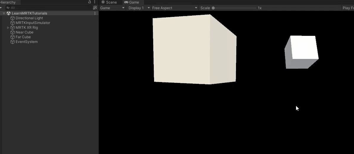 Captura de tela da movimentação do cubo.