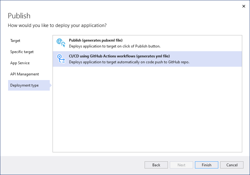 CI/CD usando fluxos de trabalho do GitHub Actions (gera arquivo yml)