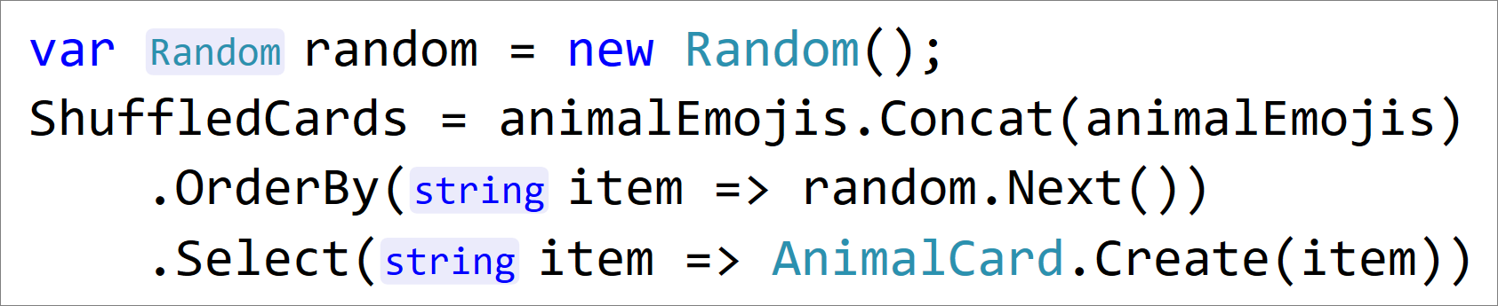 Dicas de tipo embutido para CSharp