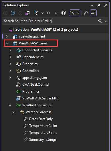 Captura de tela mostrando as propriedades do projeto aberto. 