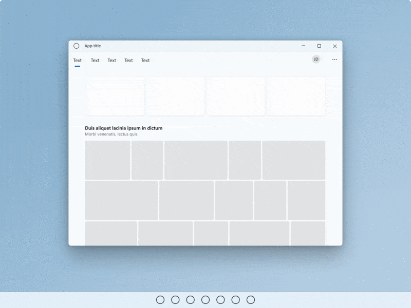 GIF animado do usuário pressionando e segurando um objeto para exibir um menu de comandos contextuais secundários.