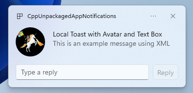 notificação do aplicativo com resposta