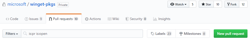 Captura de tela da guia de pull request