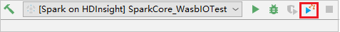 Botão de execução remota do IntelliJ Debug Remote Spark Job.