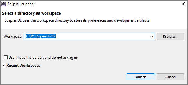 Captura de ecrã do Eclipse Launcher.