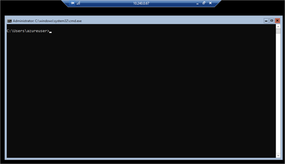 Imagem da janela cmd no nó do Windows Server