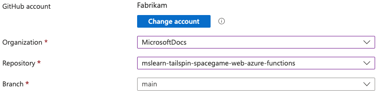 Captura de ecrã dos detalhes da GitHub conta de utilizador.